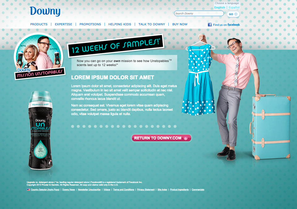 Downy Unstopables Contest Template Page
