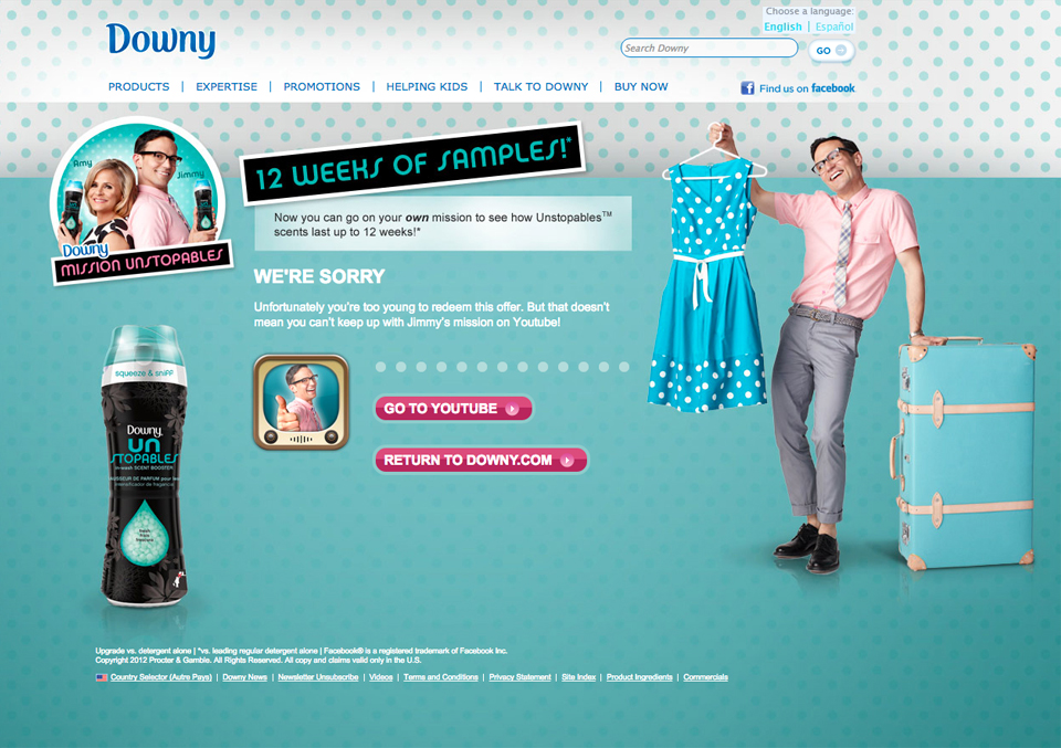 Downy Unstopables Contest Too Young Response