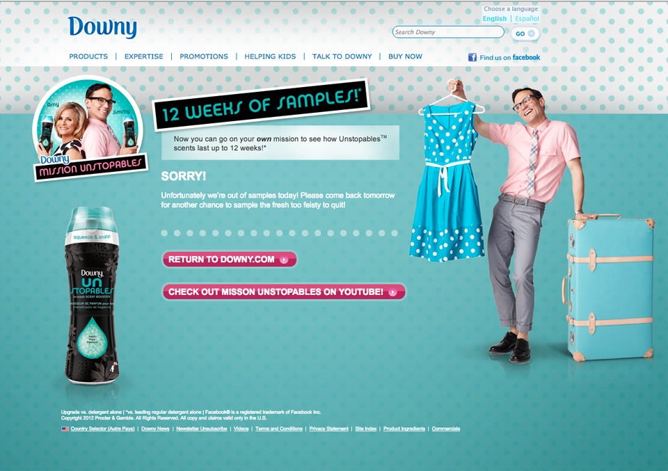 Downy Unstopables Contest Out of Stock