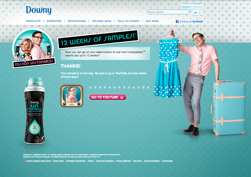 Downy Unstopables Contest Form Thank You