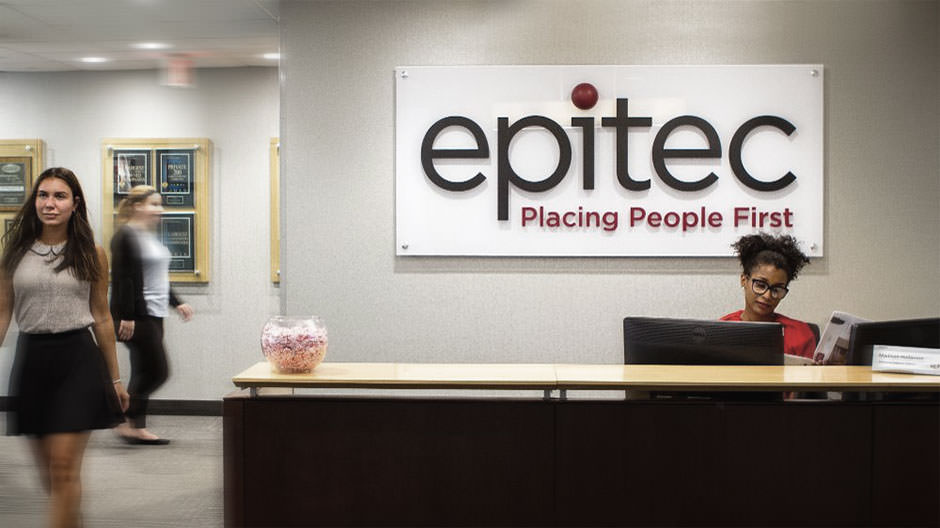 Epitec Front Desk with Logo Signage