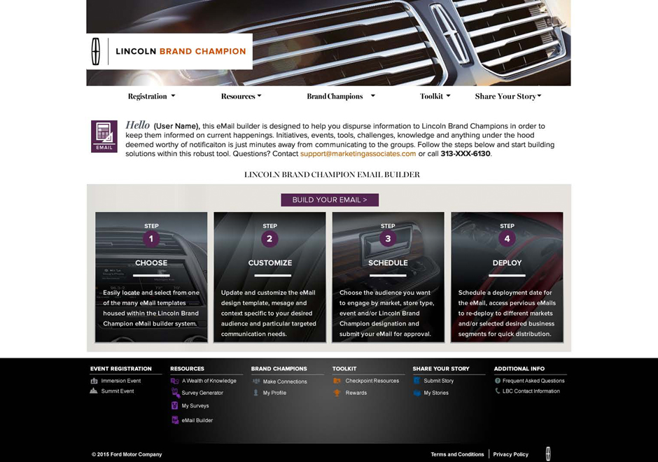 Lincoln Brand Champion eMail Builder Stage 1