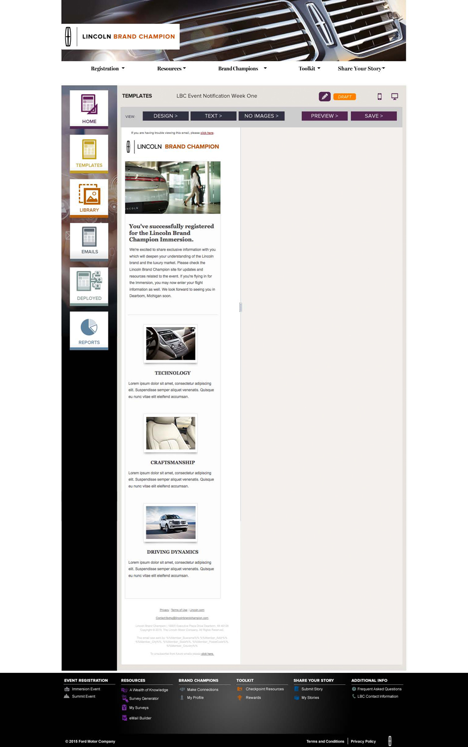 Lincoln Brand Champion eMail Builder Stage 5