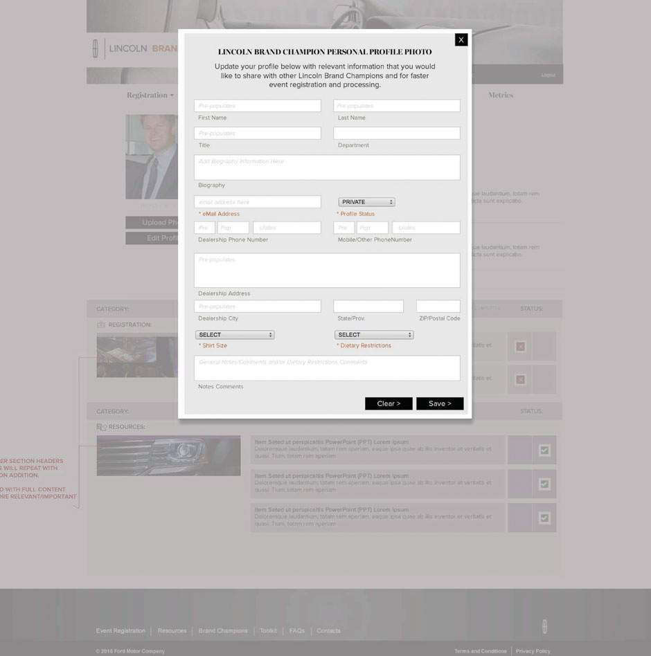 Lincoln Brand Champion Retistration Modal