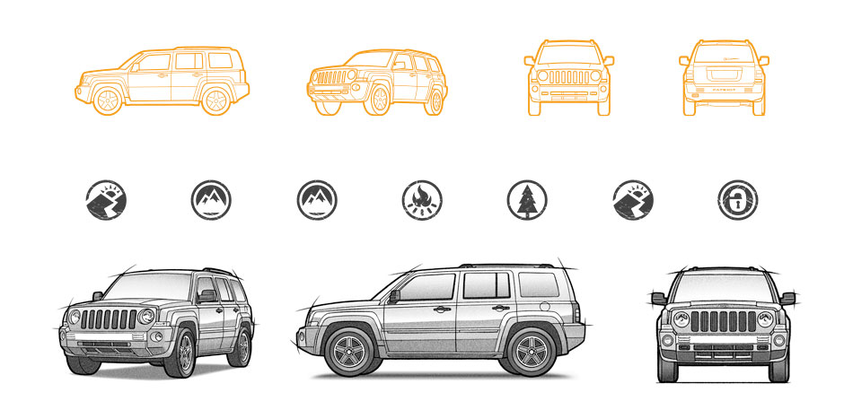 Jeep Icons illustrations