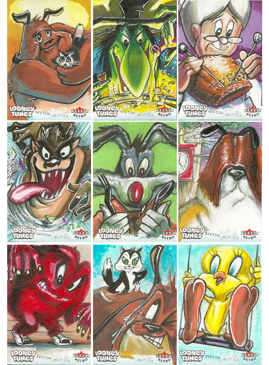 Warner Brothers Fleer Retro Looney Tunes Original Sketch Cards by plhatfield patrick-hatfield