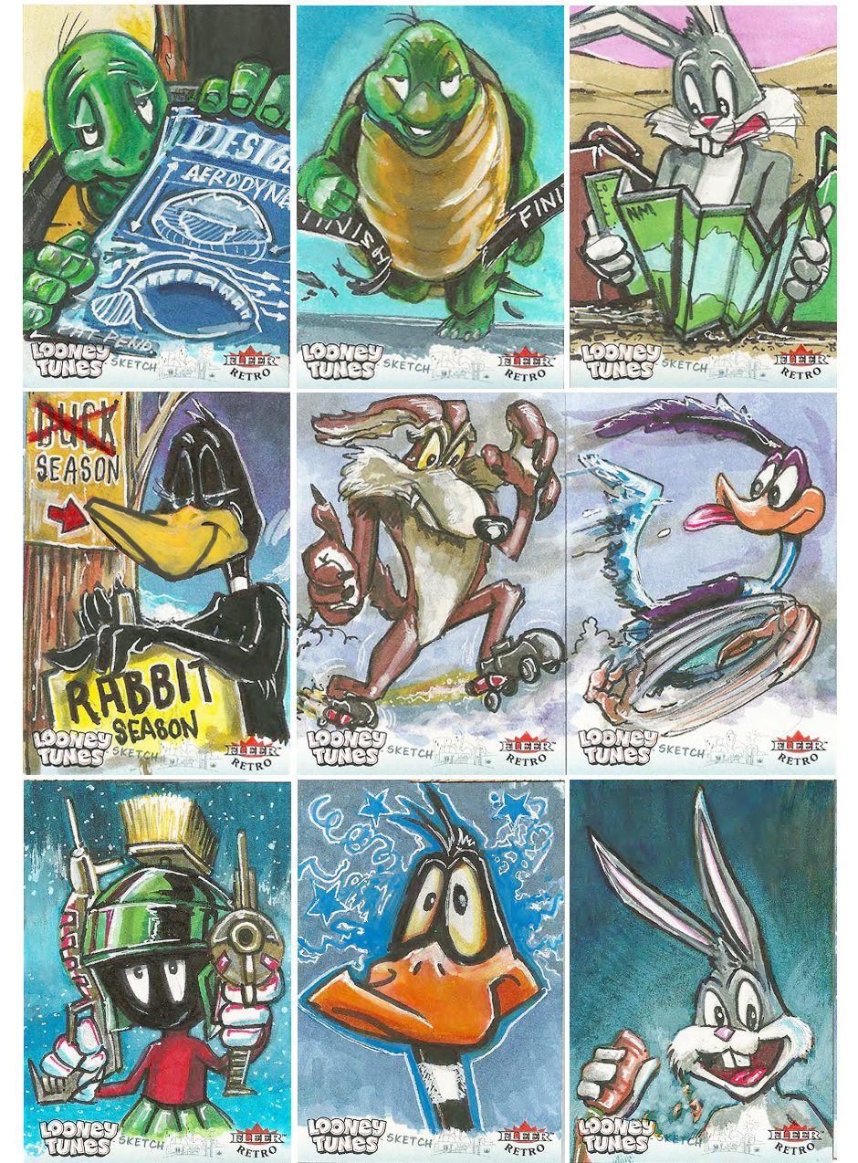 Warner Brothers Fleer Retro Looney Tunes Original Sketch Cards by plhatfield patrick-hatfield