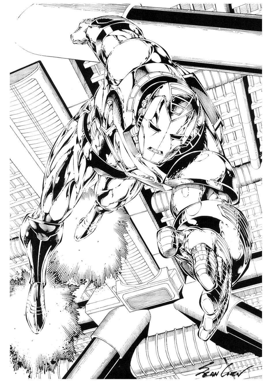 Marvel Comics Iron Man Full-page Spalsh Inked