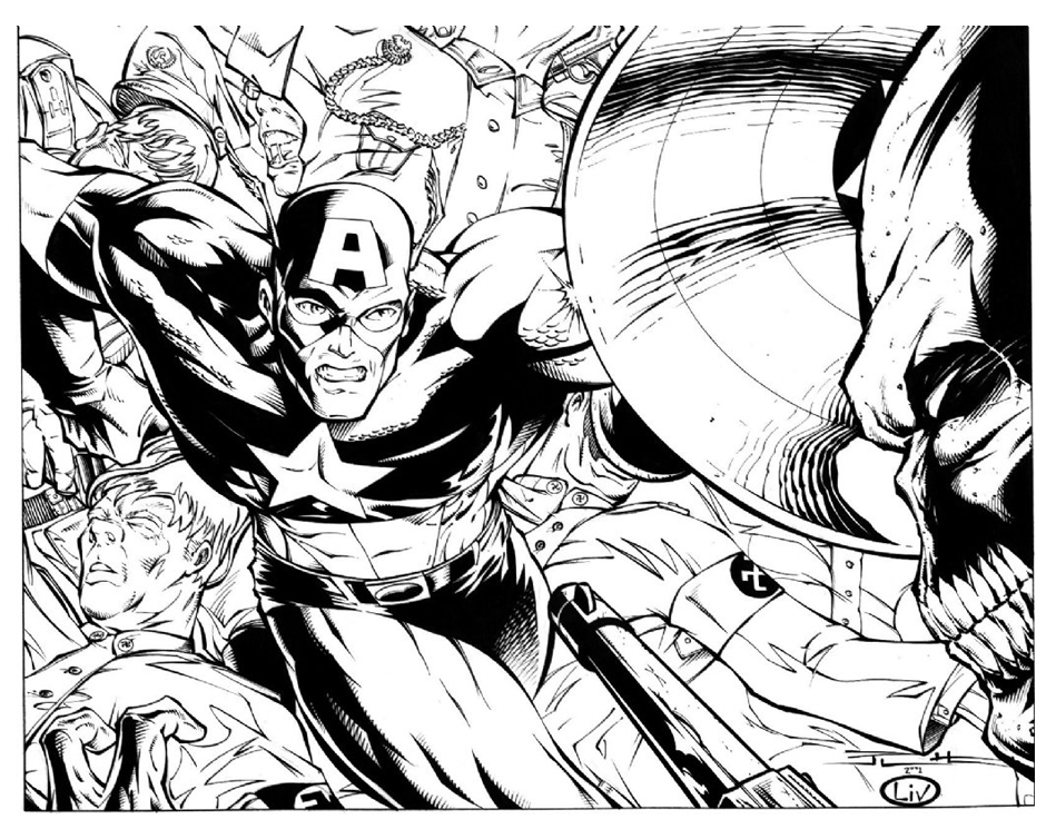 Captain America VS Red Skull Illustration
