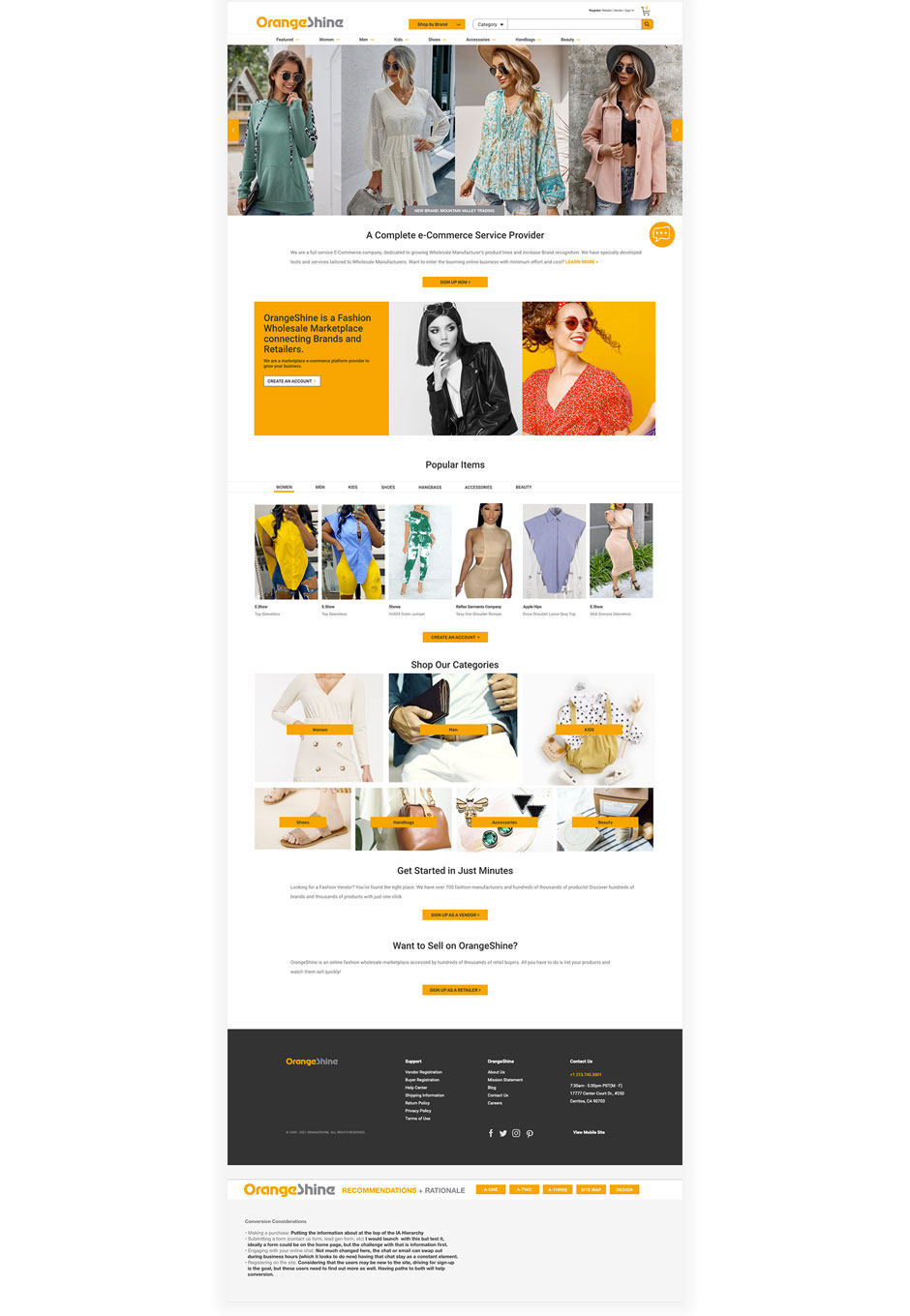 Orangeshine Landing Page redesign