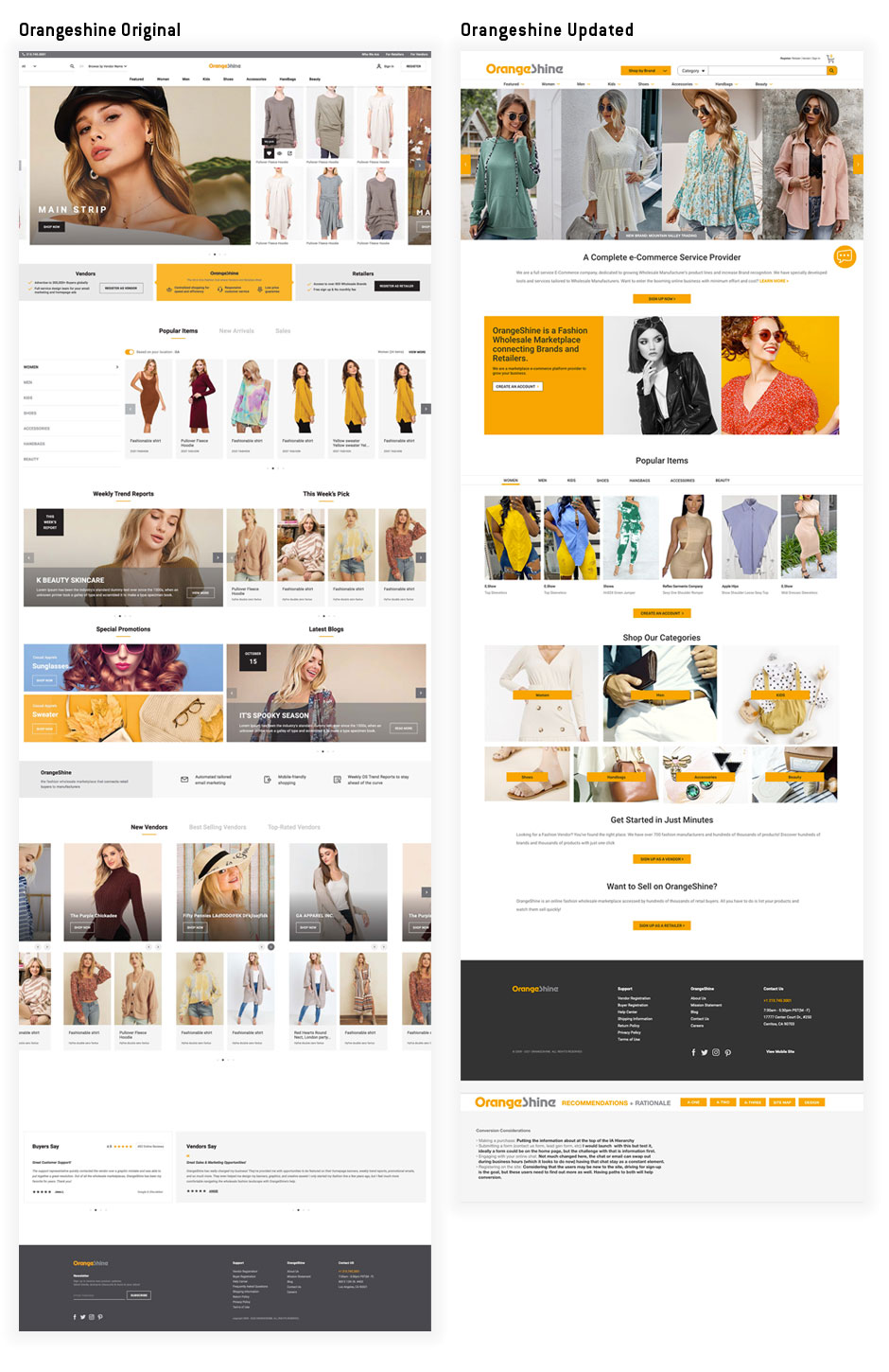 Original Orangeshine landing page